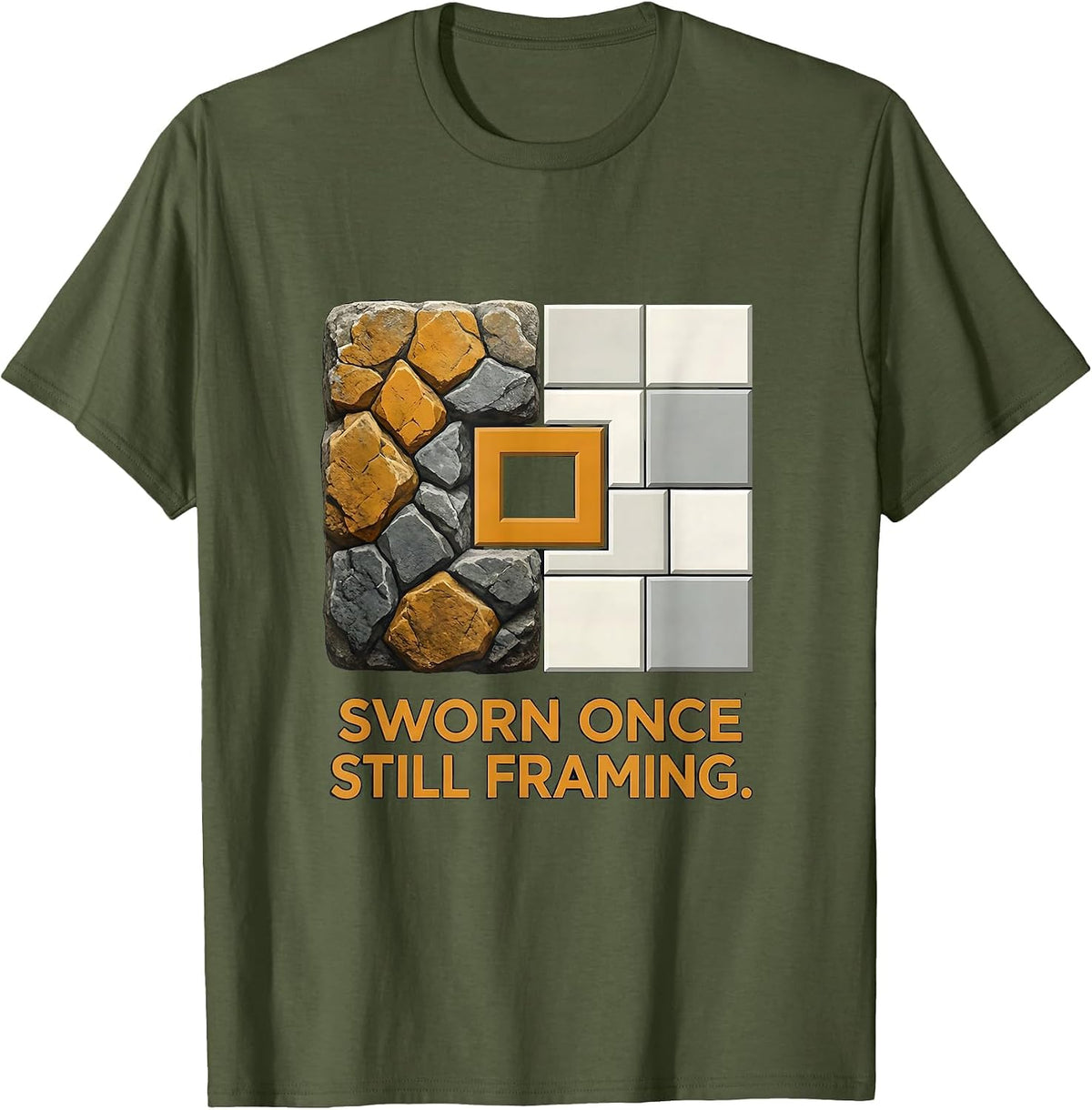 Men's Sworn Once Still Framing Freemason Brotherhood Pride T-Shirt - Olive Green