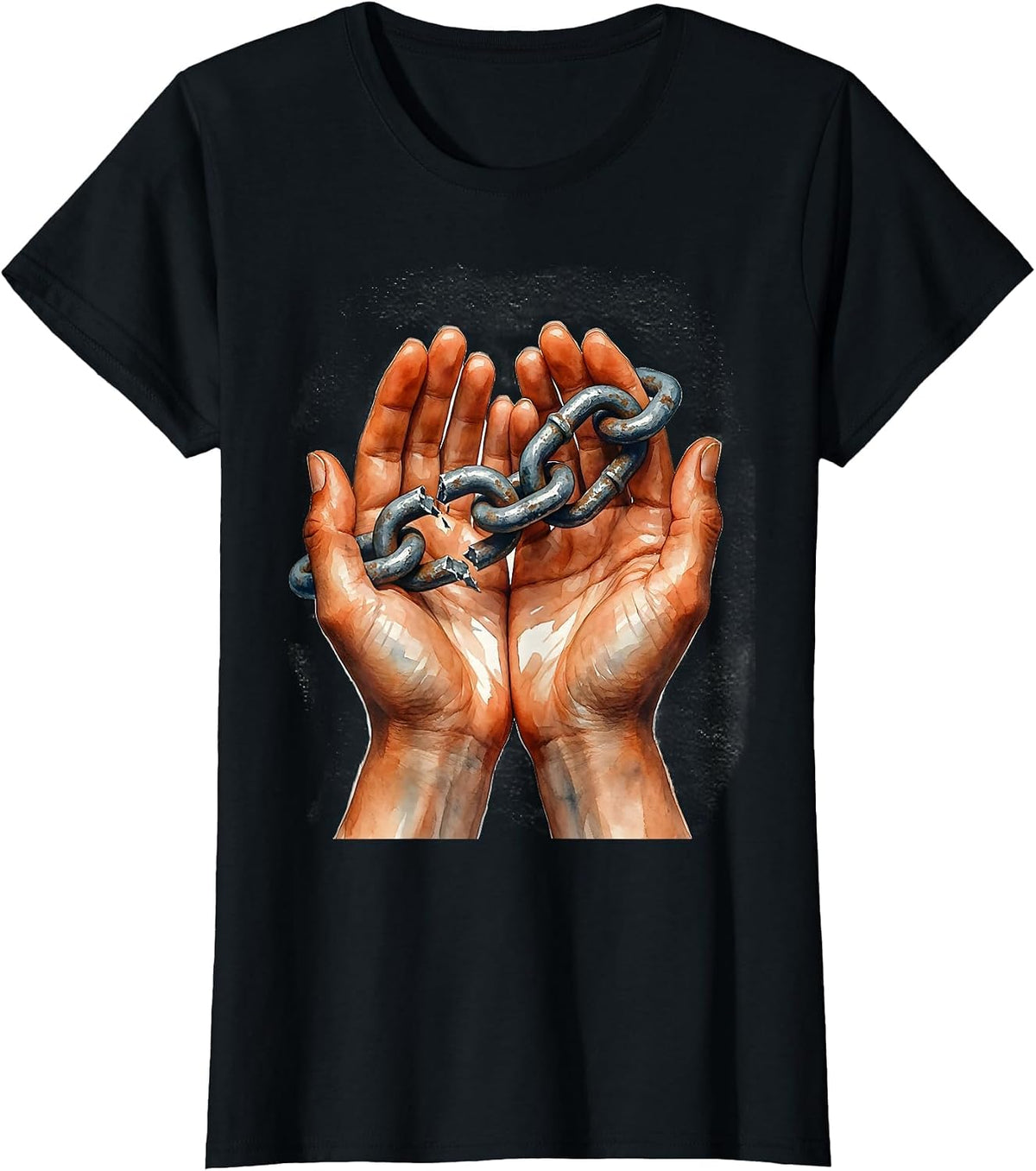 Social Worker Broken Chain Repair Graphic Design T-Shirt - Black