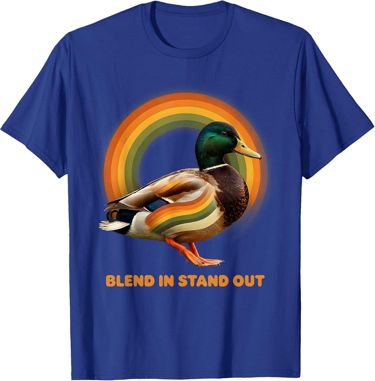 Men's Duck Camo Blend In Stand Out Design T-Shirt - Royal Blue