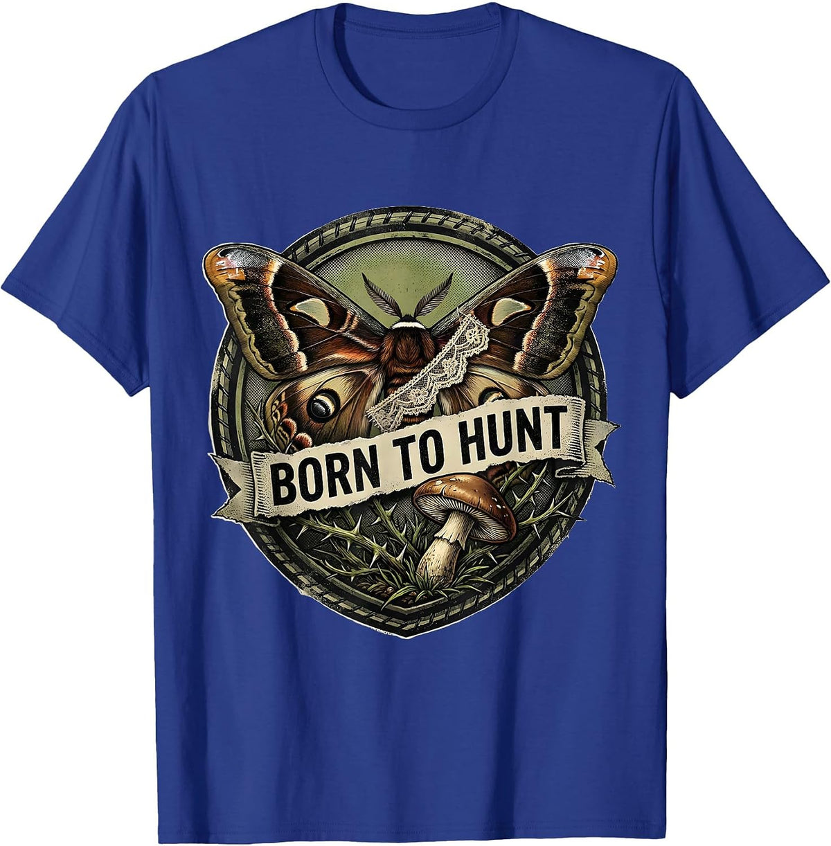 Men's Born to Hunt Camo Hunting Design T-Shirt - Royal Blue