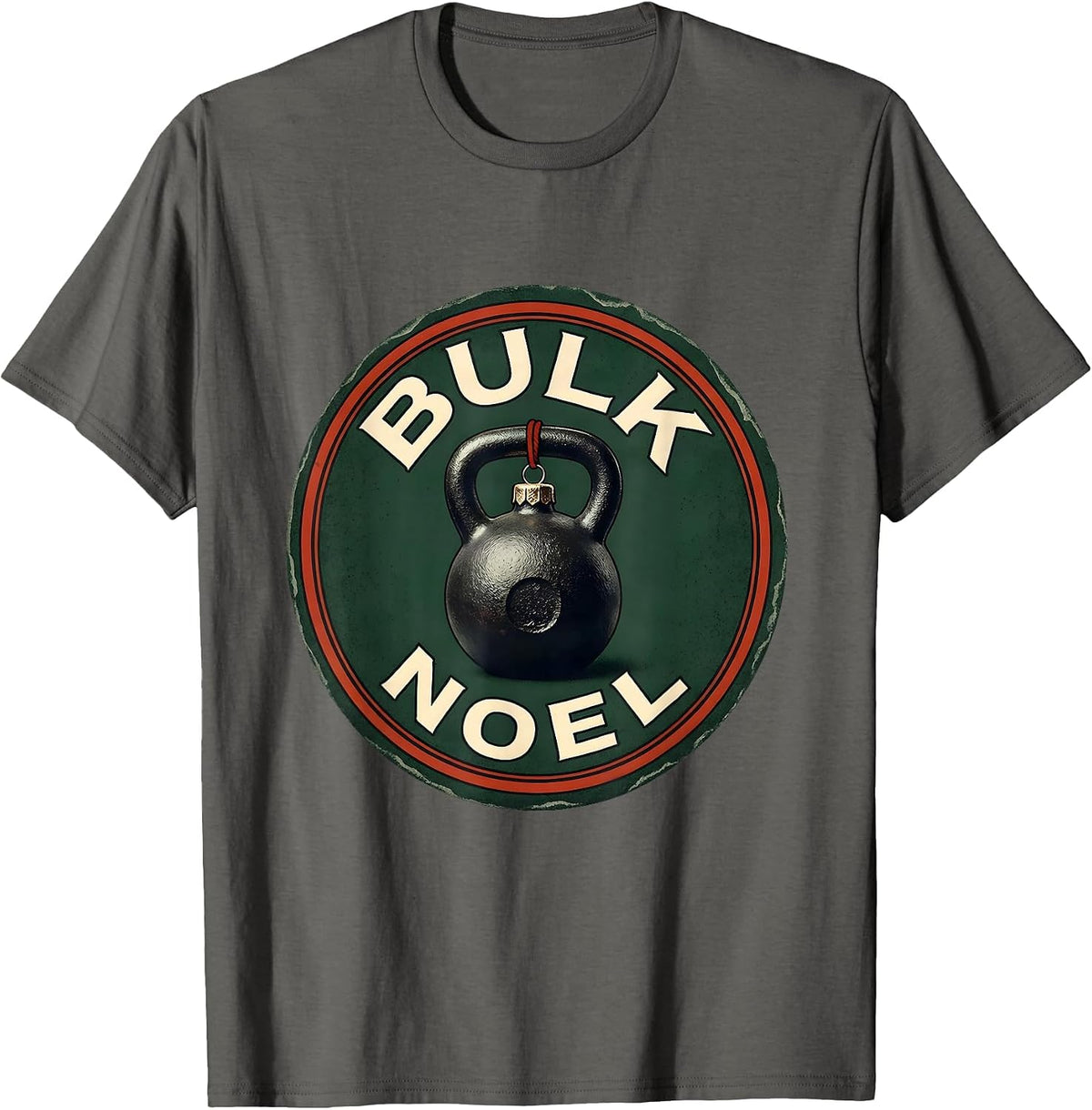 Men's Bulk Noel Funny Christmas Weightlifting Gym Workout Gift T-Shirt - Asphalt Grey