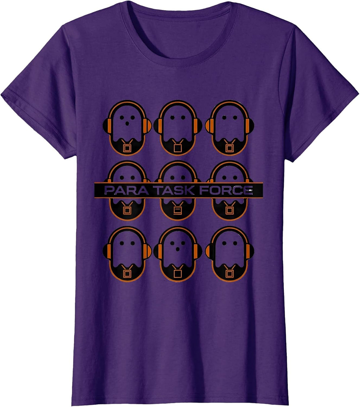 Women's Para Task Force Geometric Ghost Para Paraeducator Halloween T-Shirt - Purple
