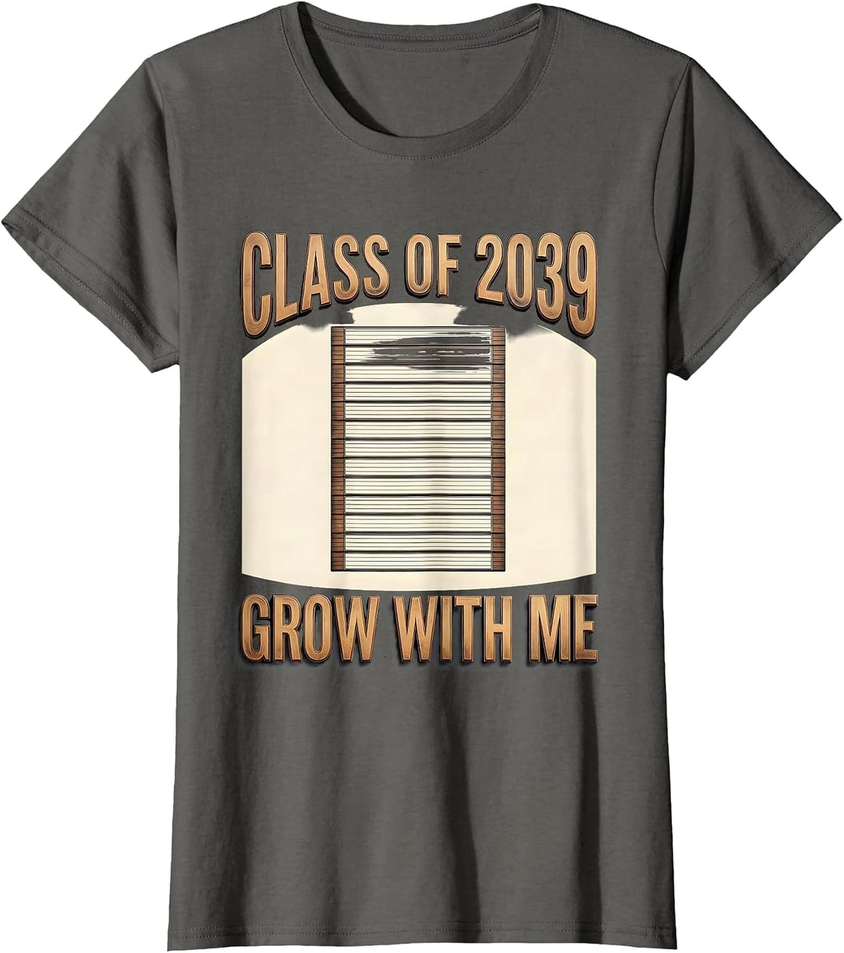 Women's Class Of 2039 Grow With Me Sentimental Keepsake First Day T-Shirt - Asphalt Grey