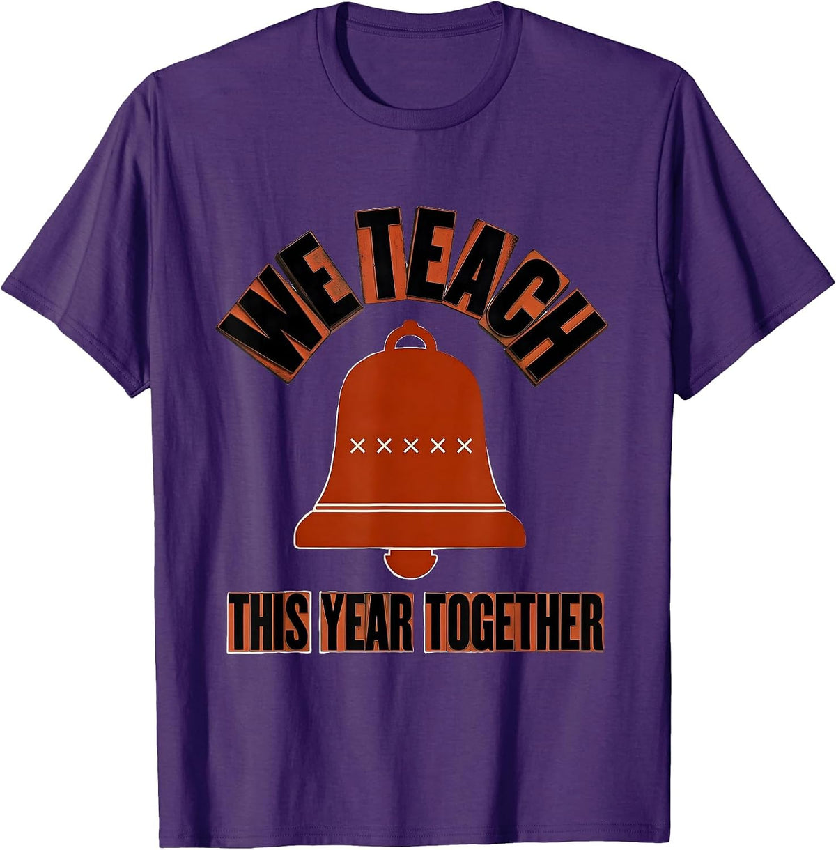 We Teach This Year Together Playful Teacher Crewneck School T-Shirt - Purple