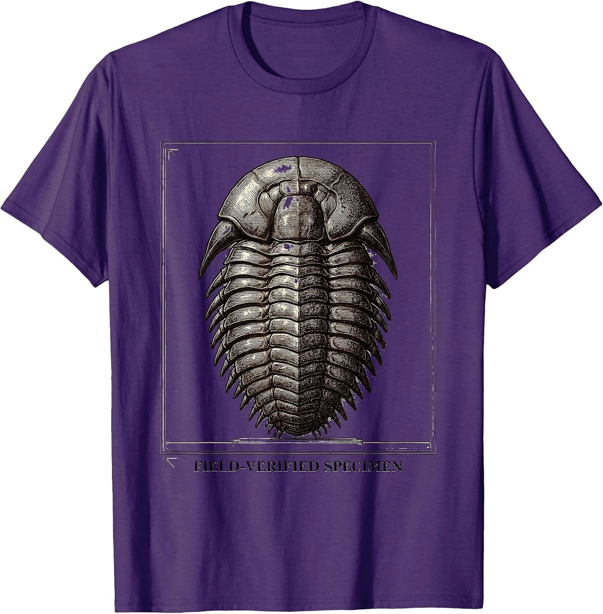 Field-Verified Specimen Crosshatch Etching Rock Collector T-Shirt - Purple