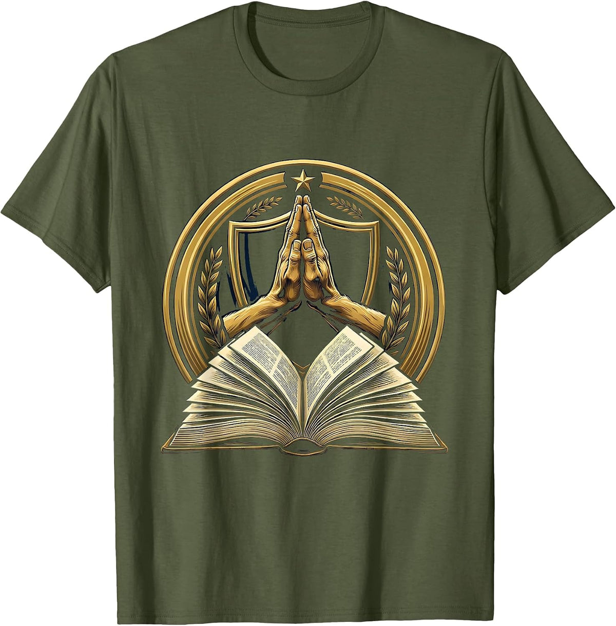 Special Education Teacher High Five Book Graphic T-Shirt - Olive Green
