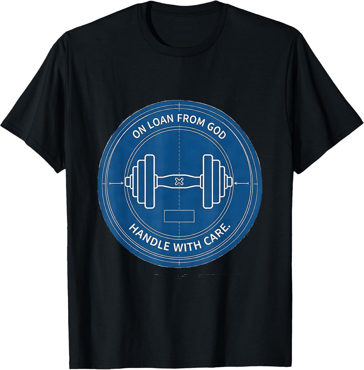 Men's On Loan From God Handle With Care Technical Blueprint Faith T-Shirt - Black