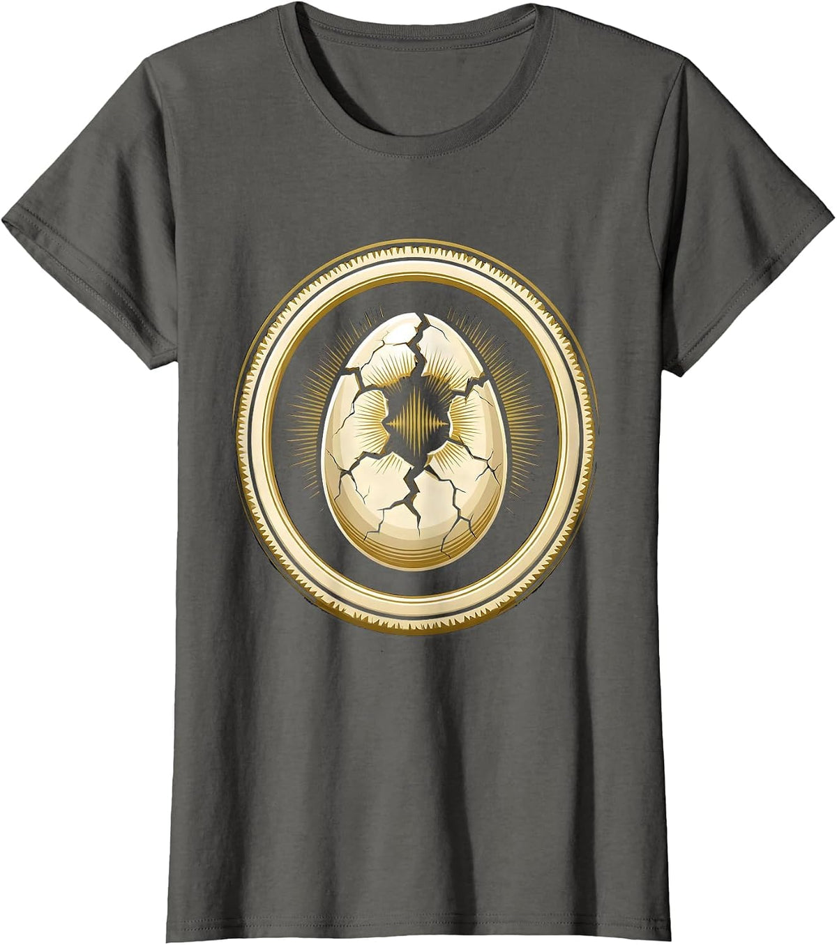 Women's Speech Therapy Cracked Egg Voice Burst Graphic T-Shirt - Asphalt Grey