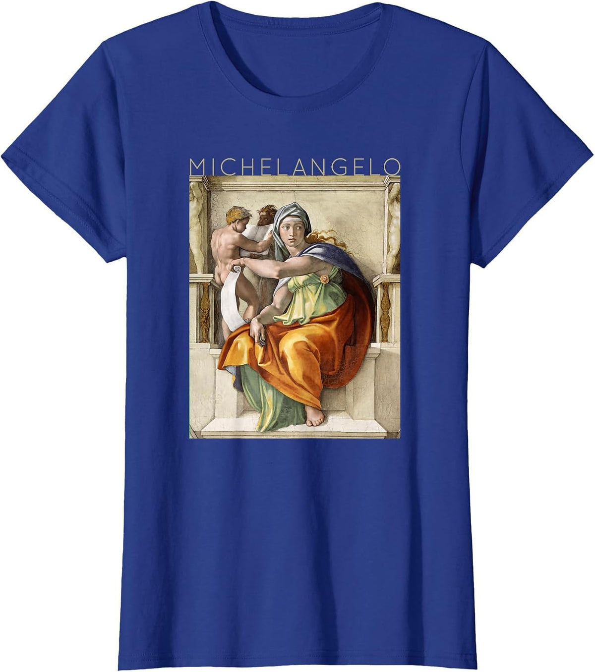 Michelangelo - Delphic Sibyl, Sistine Chapel - for Artists T-Shirt - Royal Blue