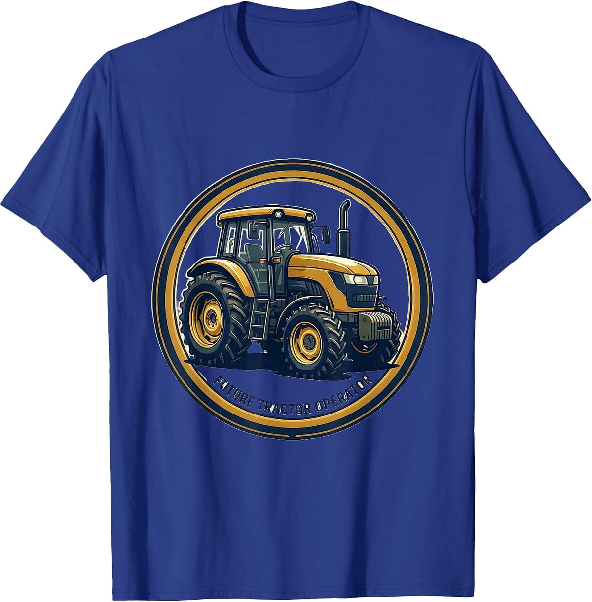 Future Tractor Operator Farming Kids Vehicle Lover T-Shirt - Royal Blue