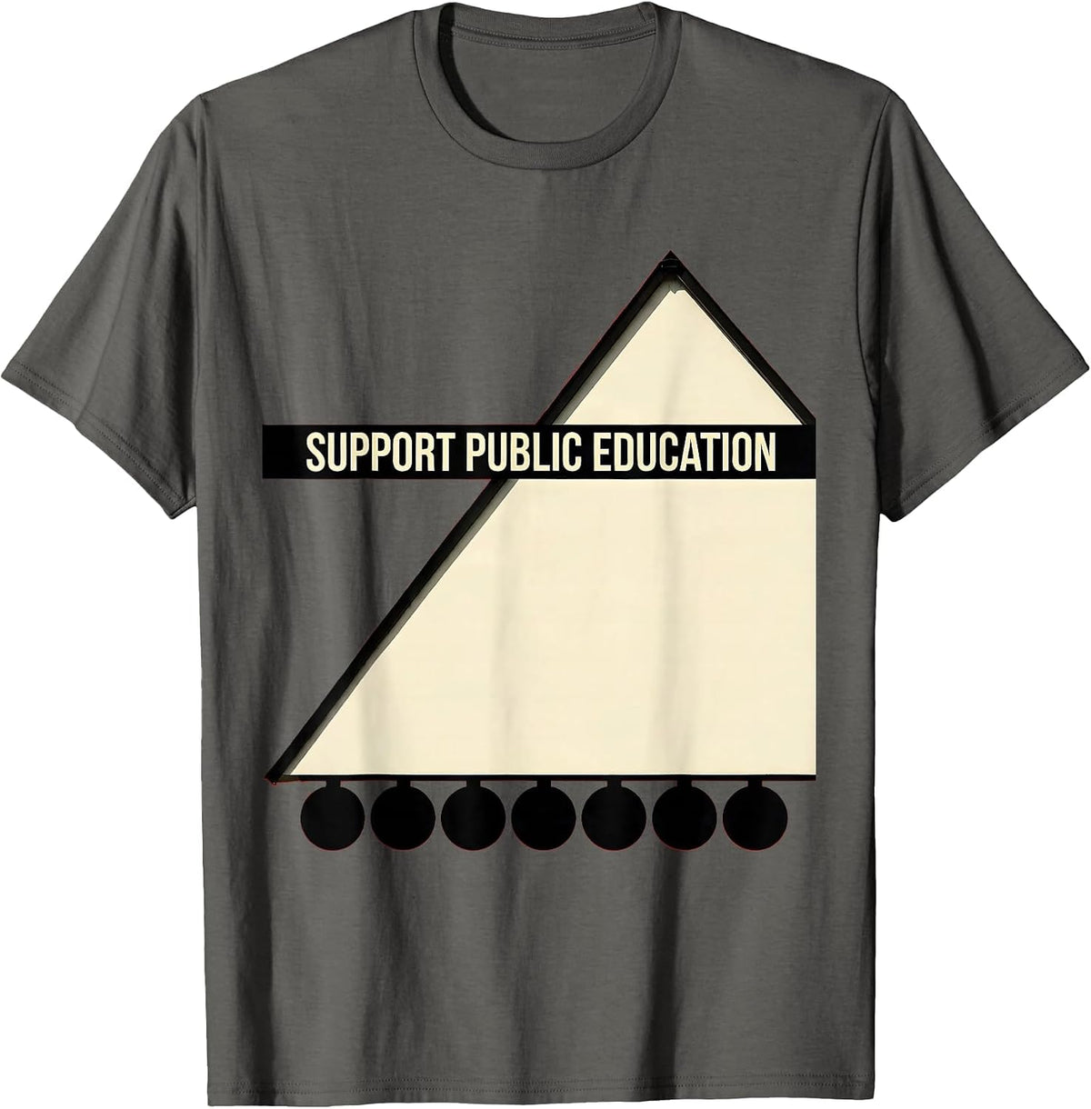 Support Public Education Teacher Red For Ed Protest T-Shirt - Asphalt Grey