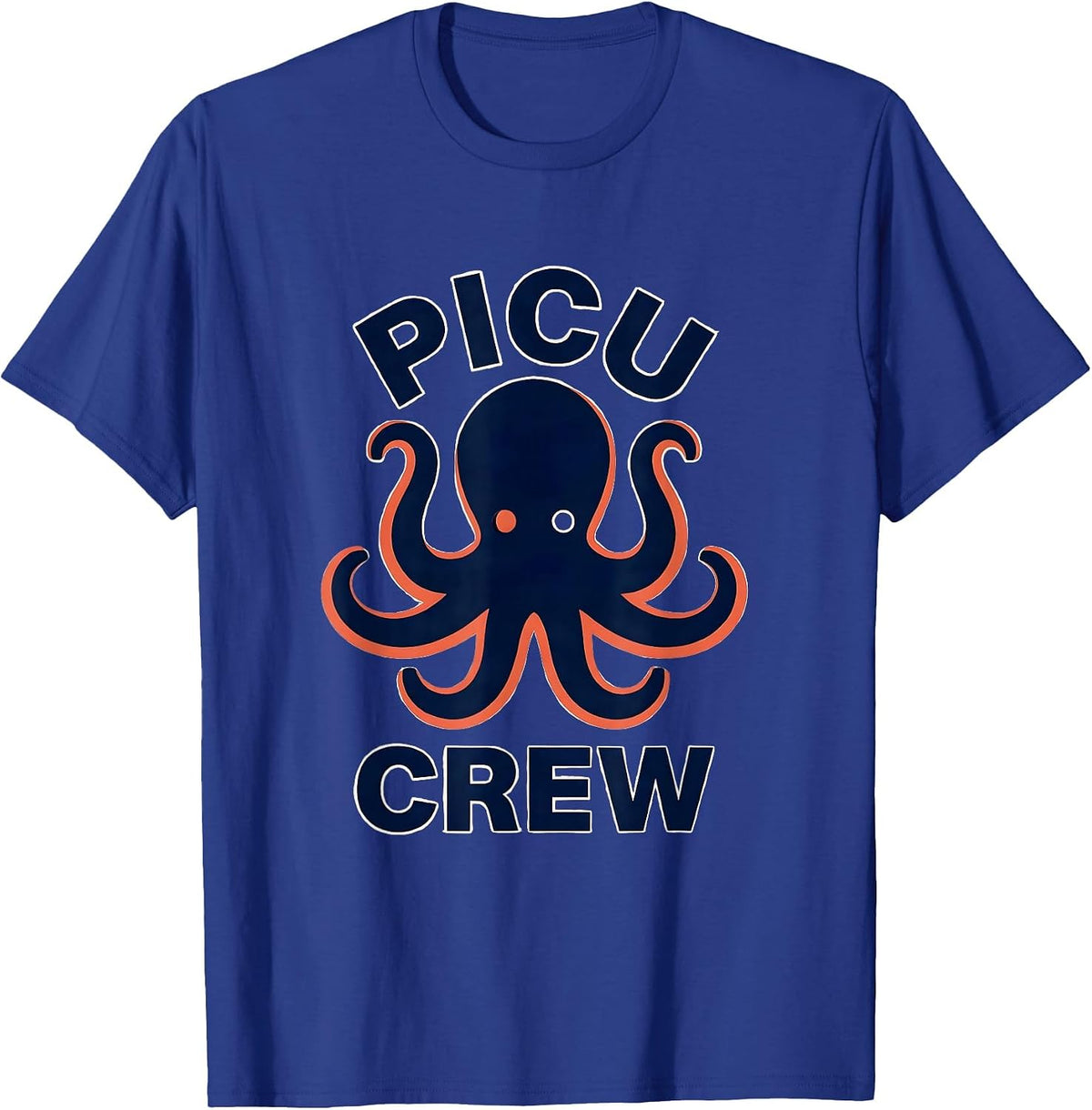 Men's PICU Crew Cute Octopus Pediatric Nurse Peds NICU T-Shirt - Royal Blue