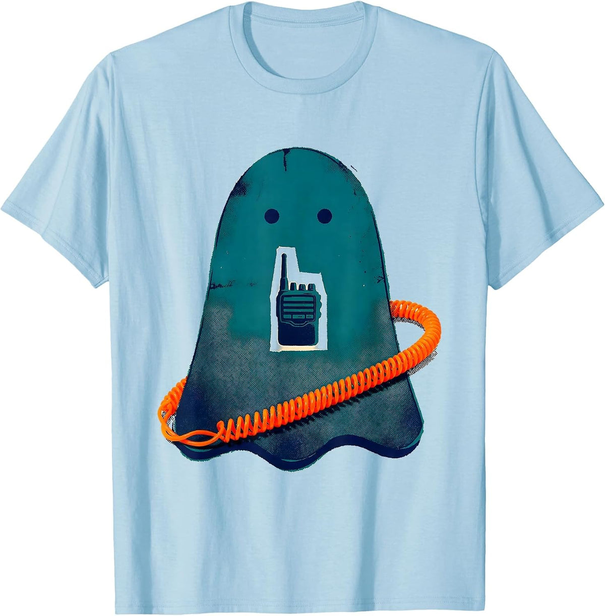 Men's Enlarged Ghost Para Normal Activities SPED Paraprofessional T-Shirt - Baby Blue