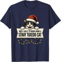 Most Likely To Bring Home A Stray Tuxedo Cat Funny T-Shirt - Navy Blue