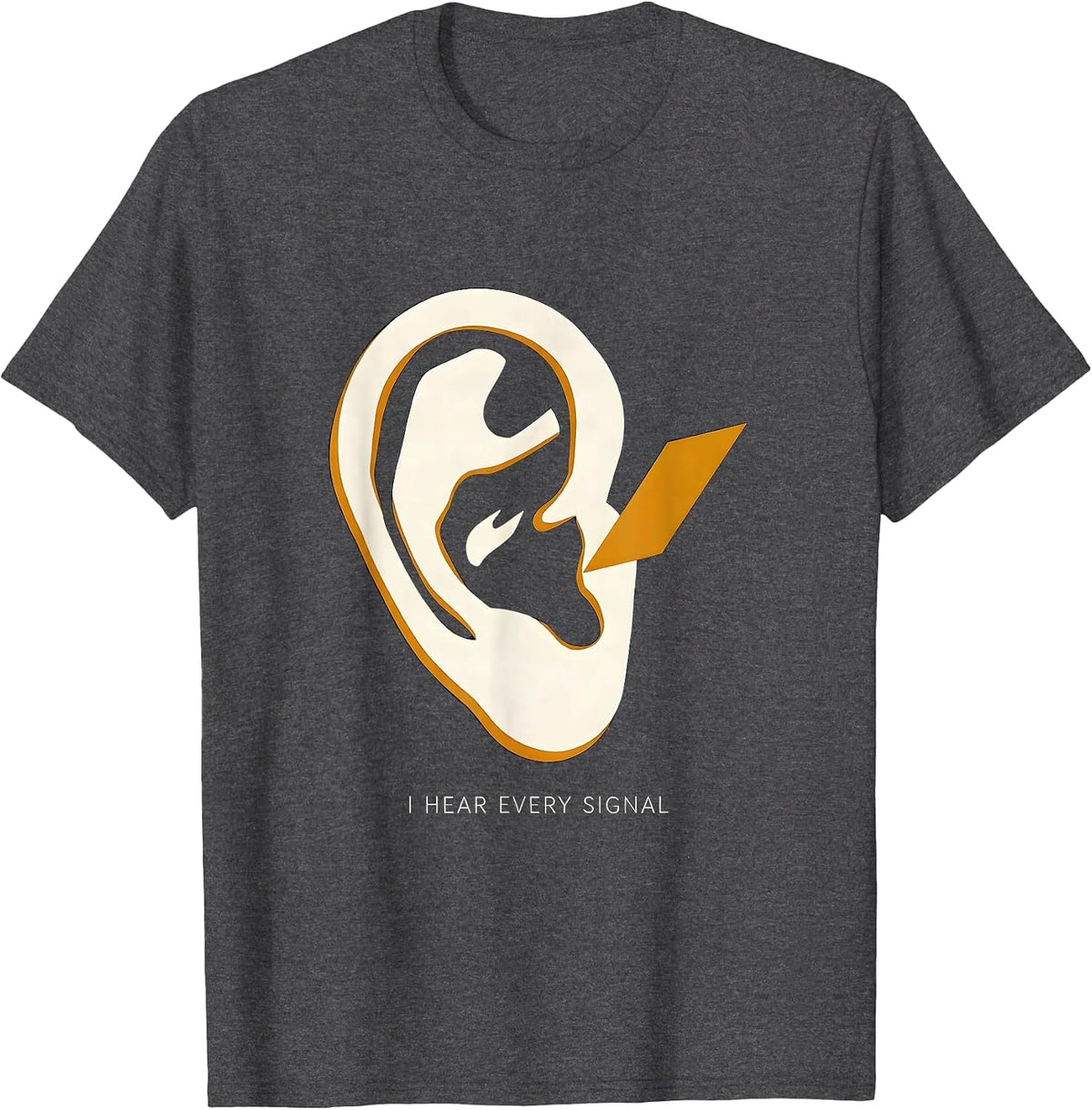 Men's I Hear Every Signal Minimalist Speech Language Pathologist T-Shirt - Dark Heather Grey