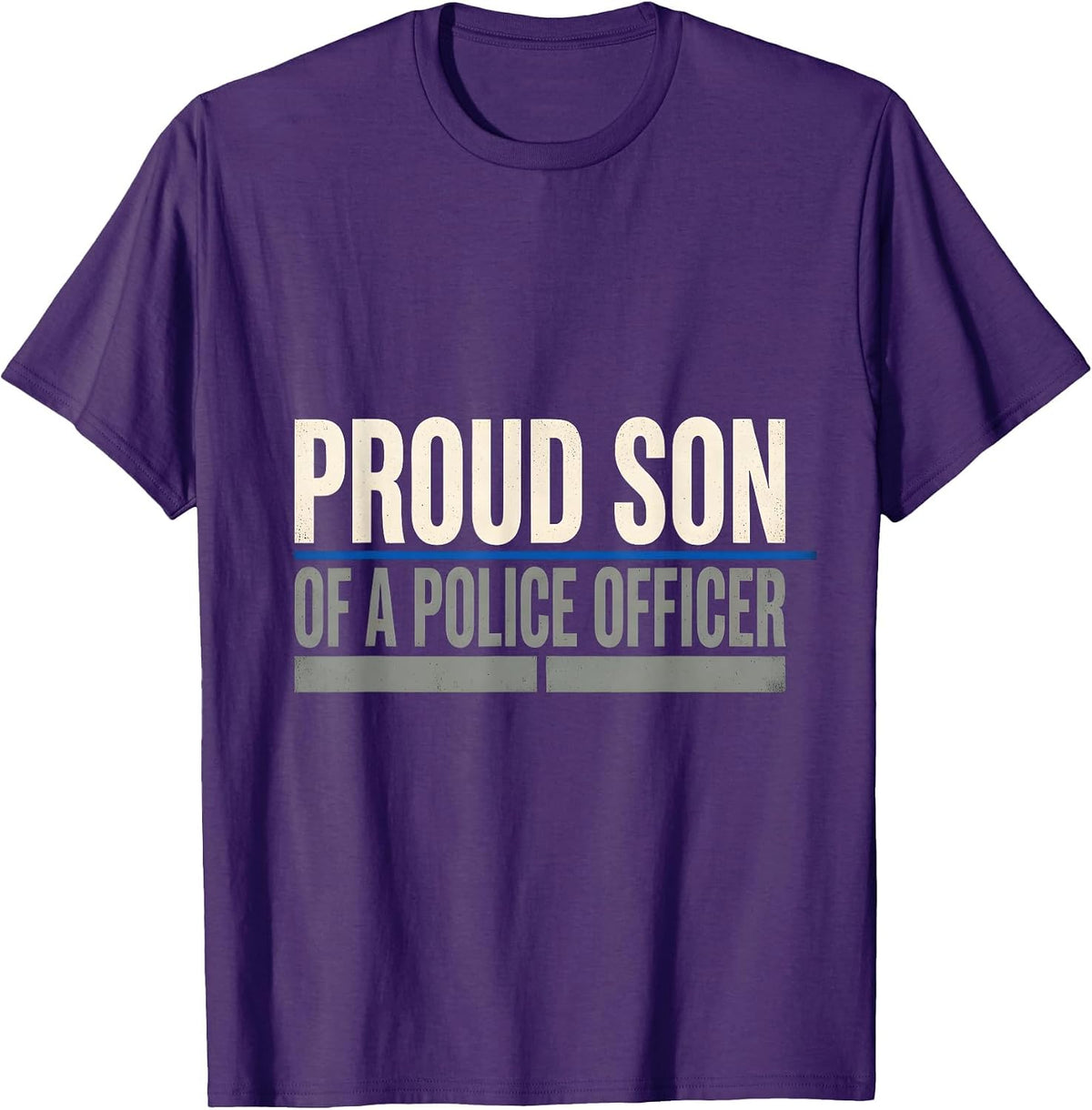 Men's Proud Son Of A Police Officer Thin Blue Line Police Support T-Shirt - Purple