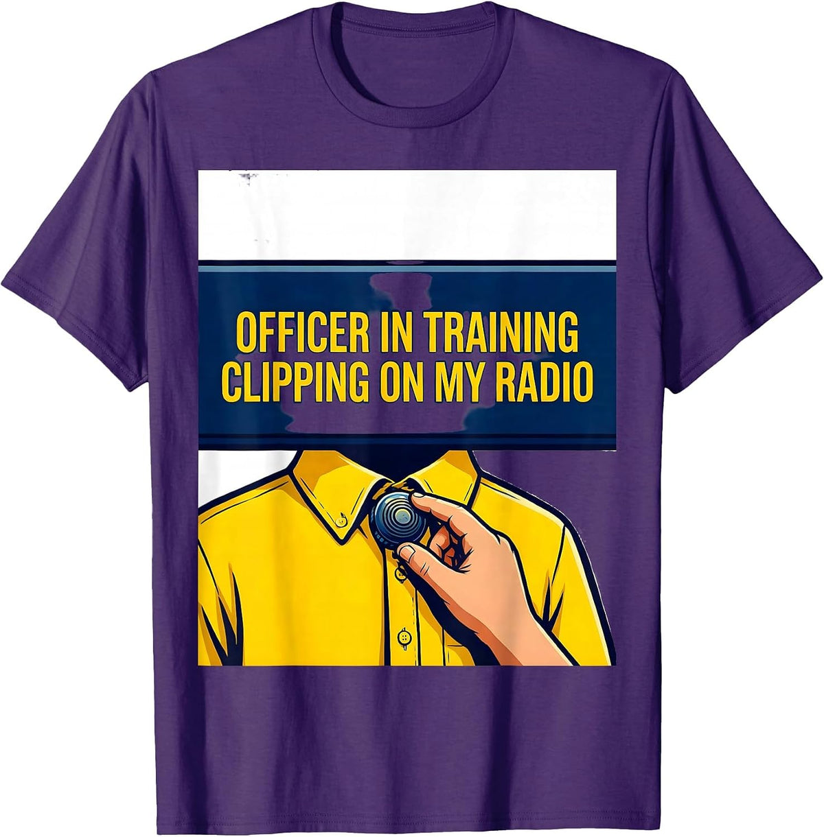 Officer In Training, Clipping On My Radio Kids Police T-Shirt - Purple