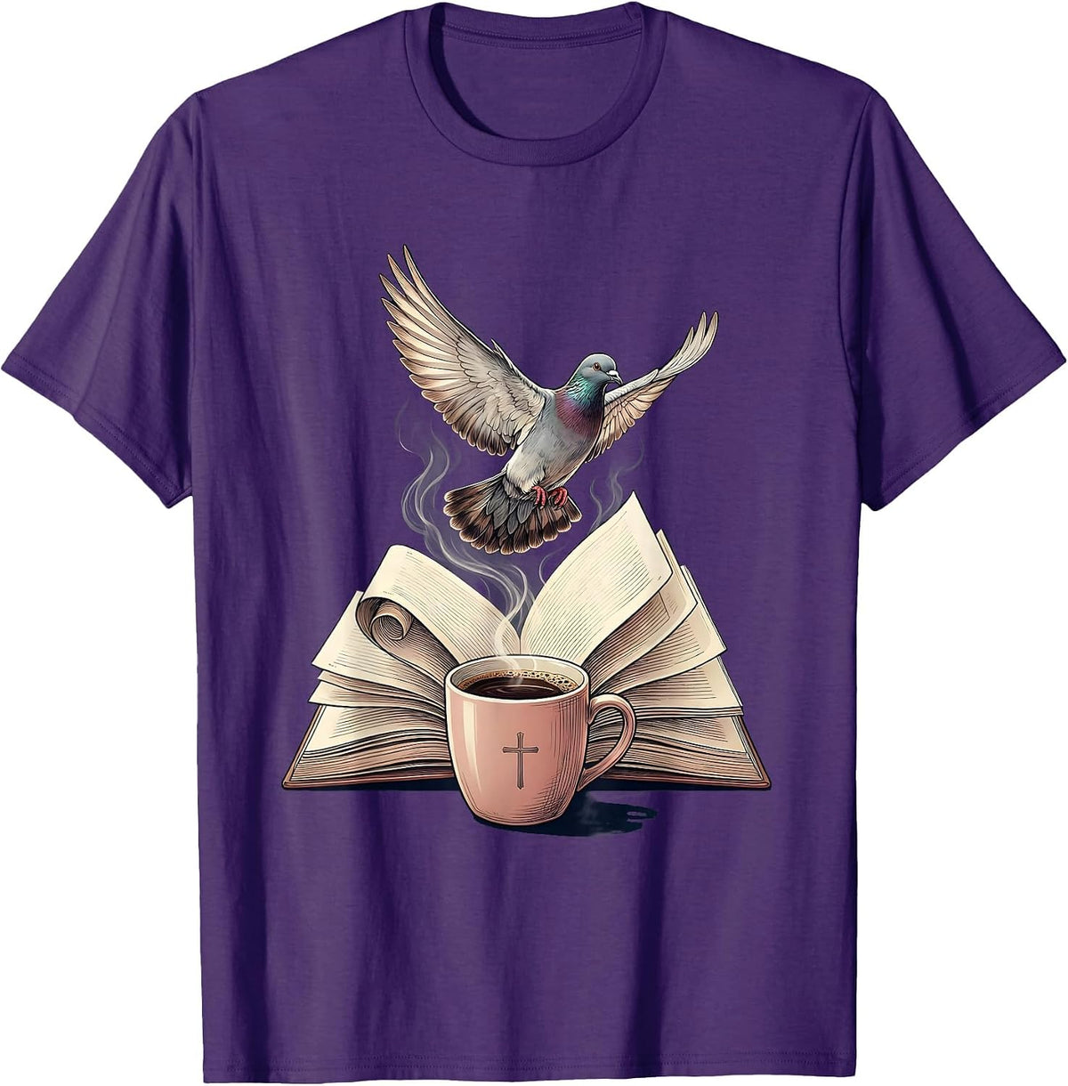 Social Worker Coffee and Notebook Graphic Tee T-Shirt - Purple