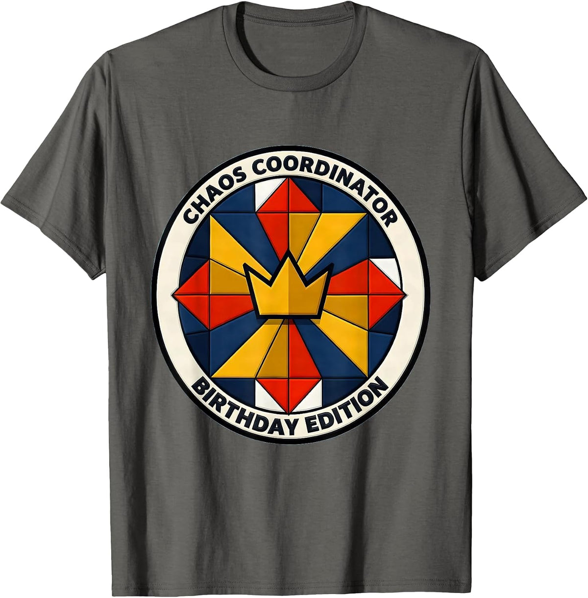 Chaos Coordinator Birthday Edition Boys Birthday T-Shirt - Asphalt Grey