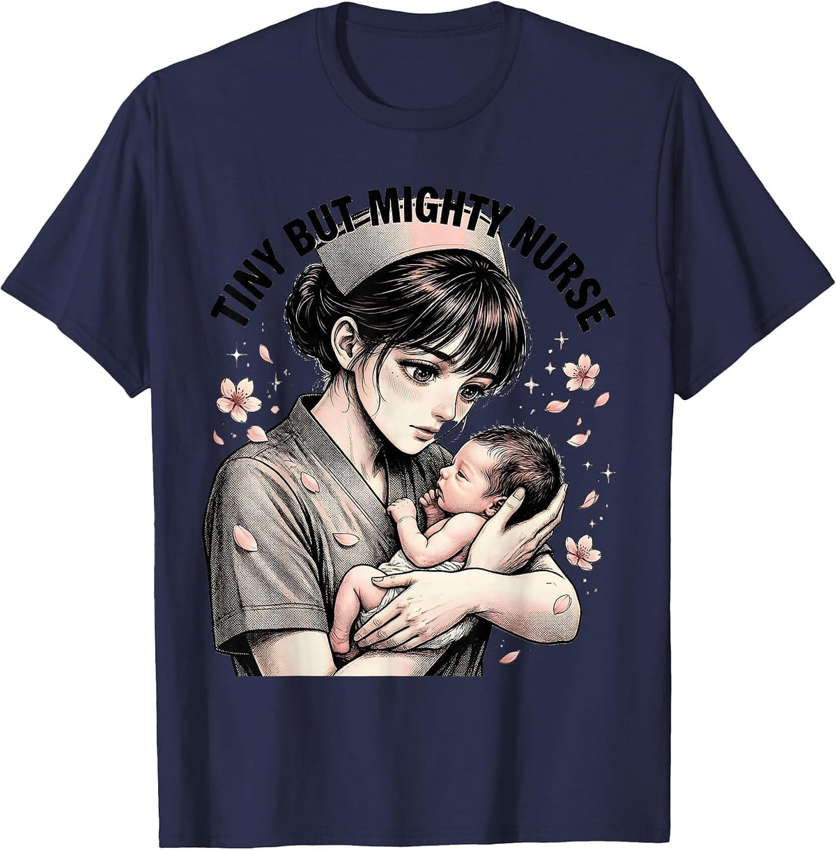 Men's Tiny But Mighty Nurse NICU Nurse Design T-Shirt - Navy Blue