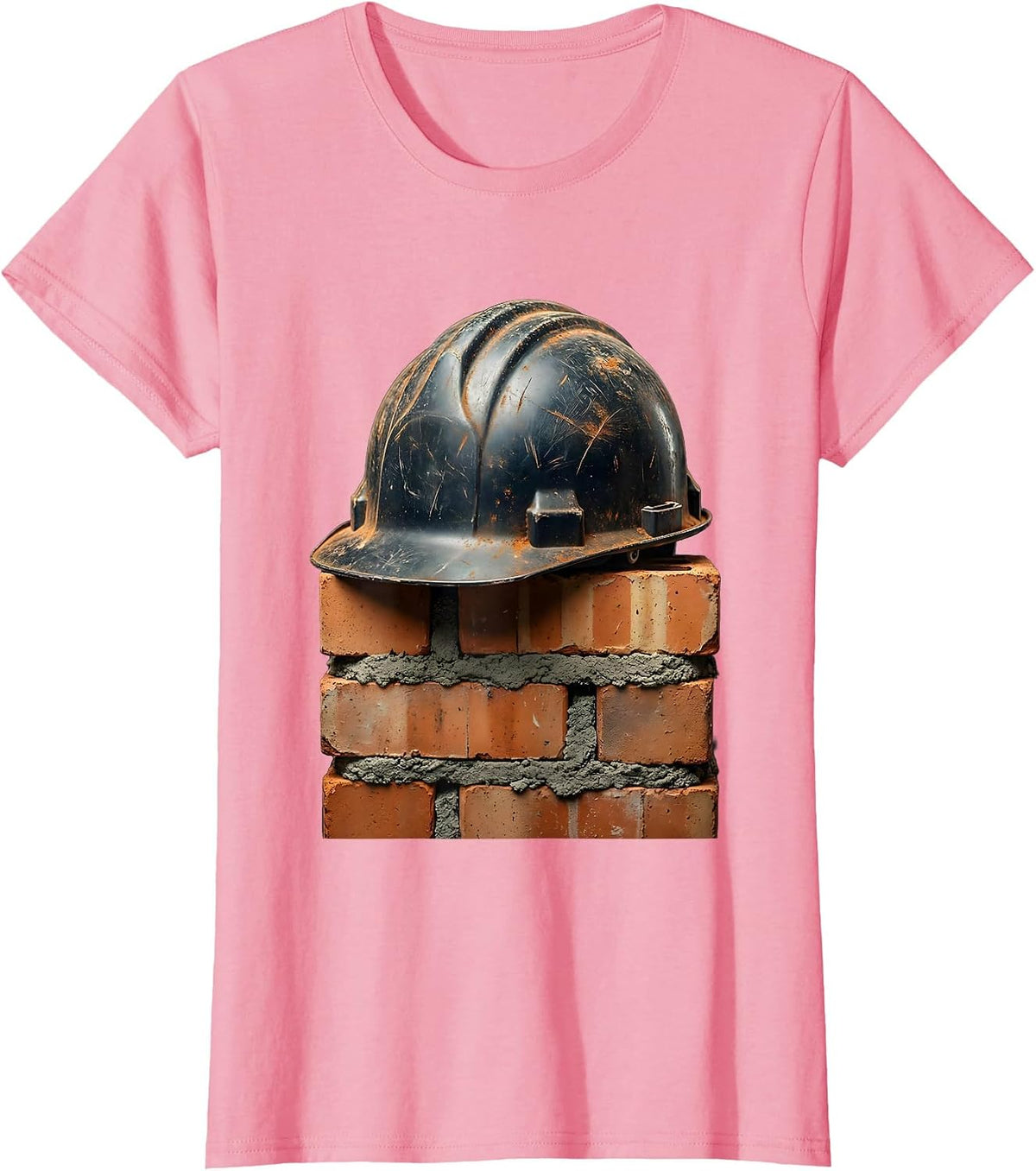 Women's Mason 67 Vintage Hard Hat and Bricks Graphic T-Shirt - Pink