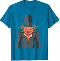 Axolotl Inside Human Costume Reveal Halloween Joke T-Shirt - Sapphire Blue