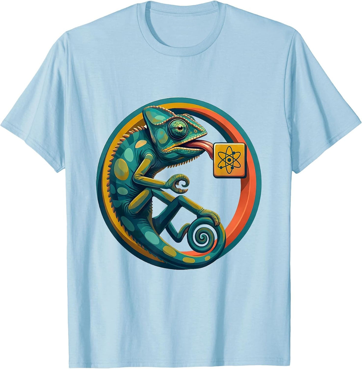 Men's Chameleon Periodic Table Science Humor Graphic T-Shirt - Baby Blue