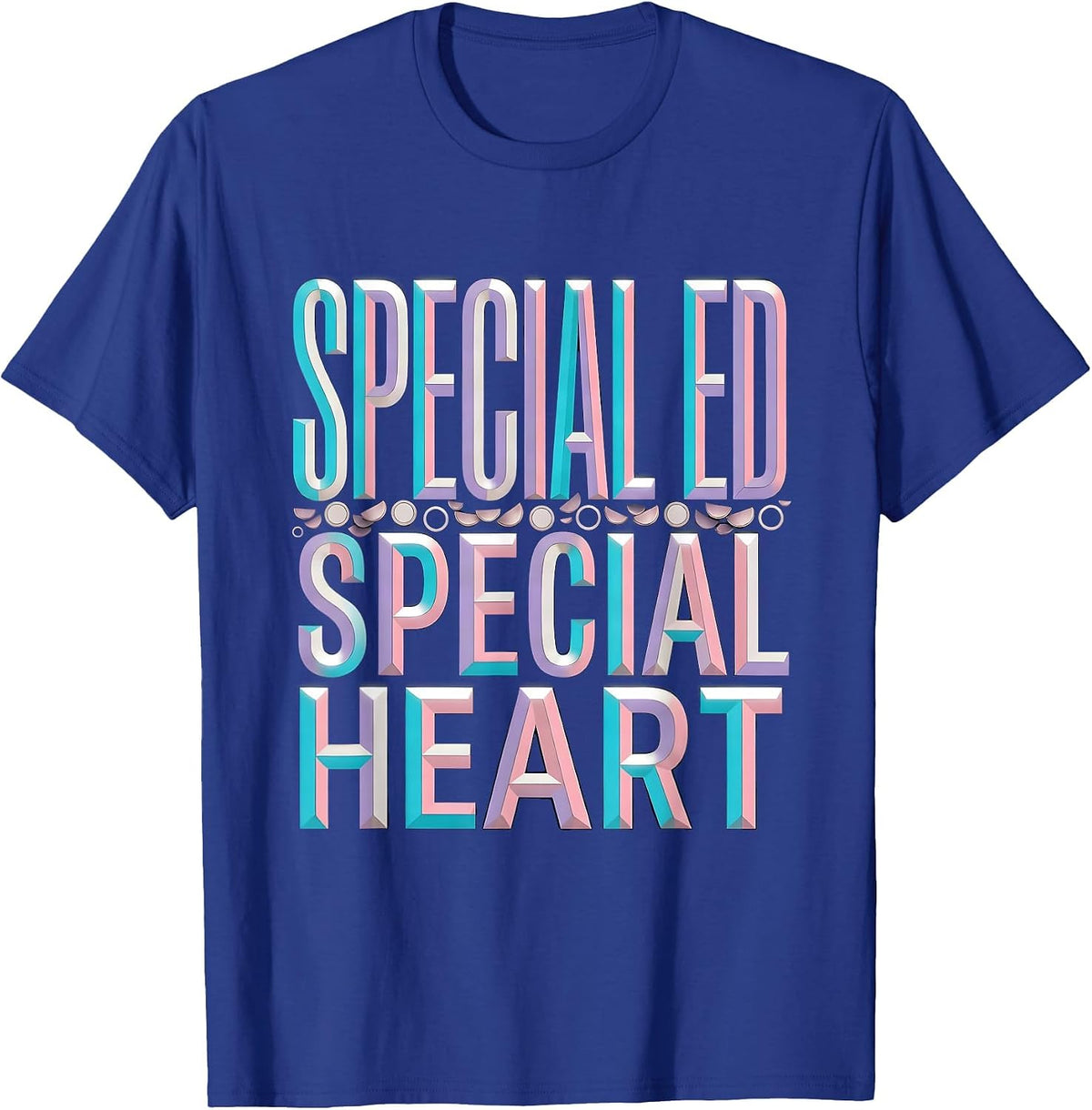 Men's Special Ed Special Heart educator Design T-Shirt - Royal Blue
