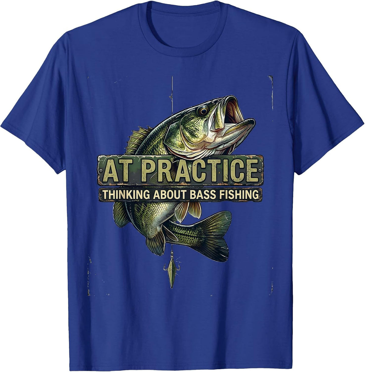 At Practice Thinking About Bass Fishing Funny T-Shirt - Royal Blue