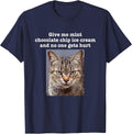 Funny Sarcastic Gray Tabby Cat Mint Chocolate Chip Ice Cream T-Shirt - Navy Blue