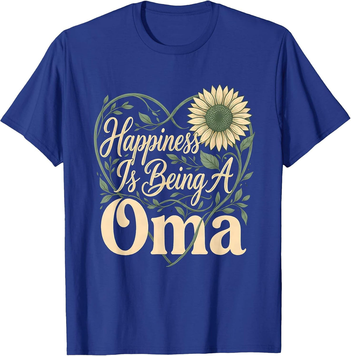 Men's Happiness Is Being A Oma Boho Sunflower Grandma Mother's Day T-Shirt - Royal Blue