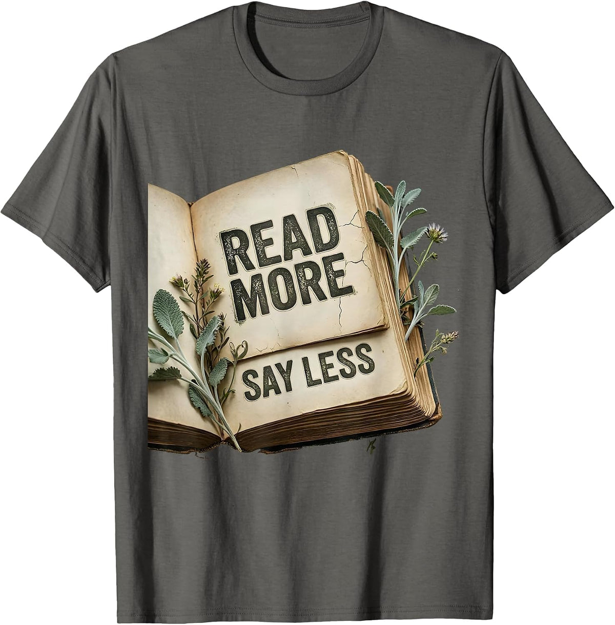 Men's Read More Say Less English Teacher Design T-Shirt - Asphalt Grey