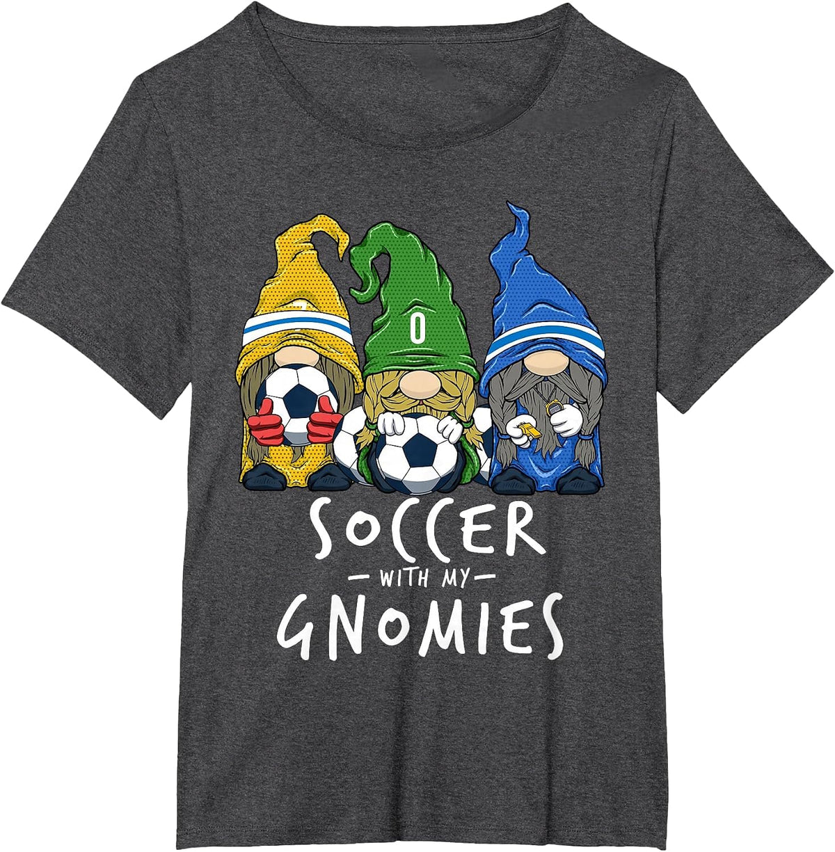 Soccer with My Gnomies for Soccer Gnomes Boys Men T-Shirt - Dark Heather Grey
