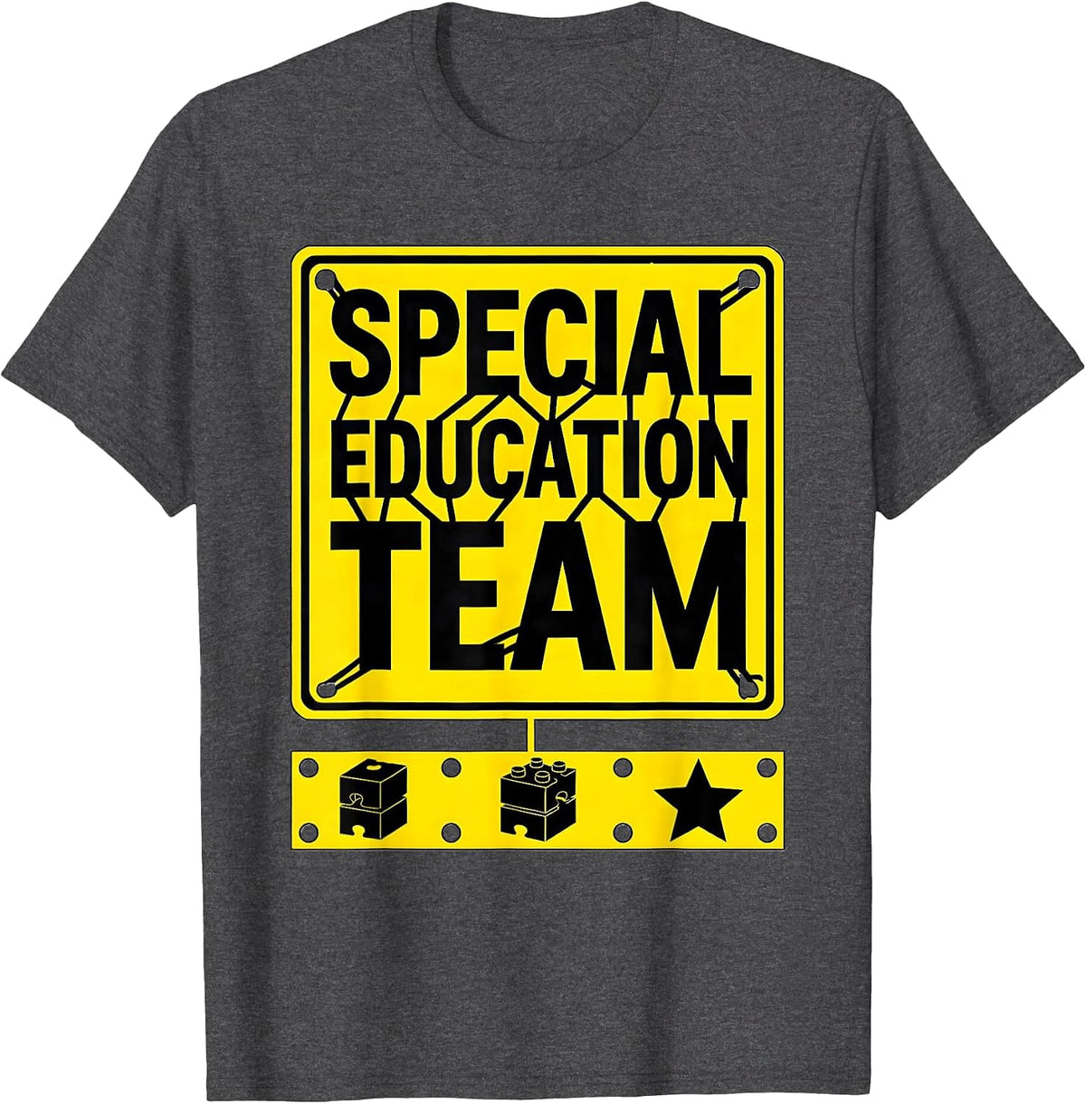 Special Education Team Stencil Graphic Teacher Humor Gift T-Shirt - Dark Heather Grey