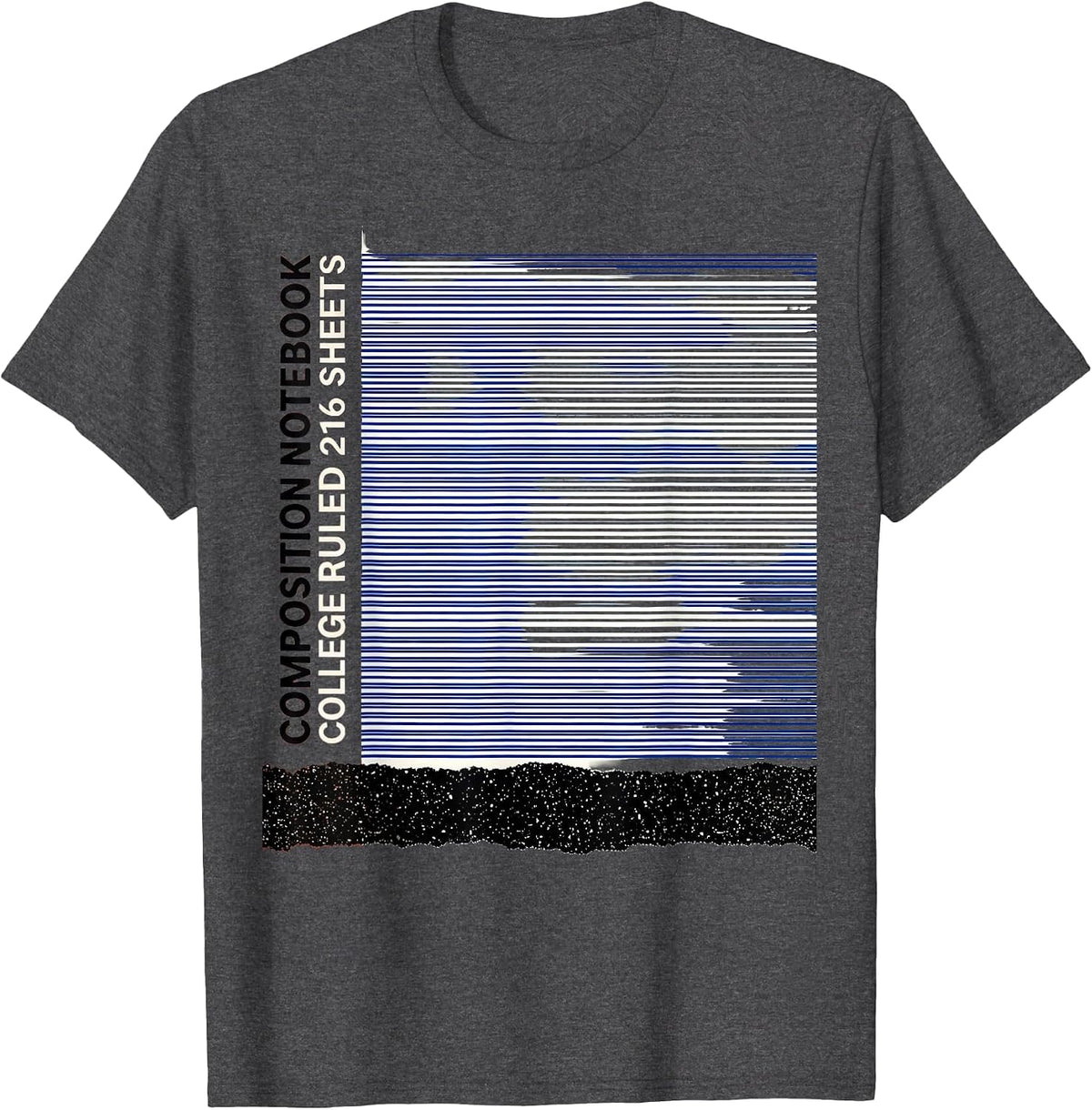 Composition Notebook College Ruled 216 Sheets Teacher T-Shirt - Dark Heather Grey