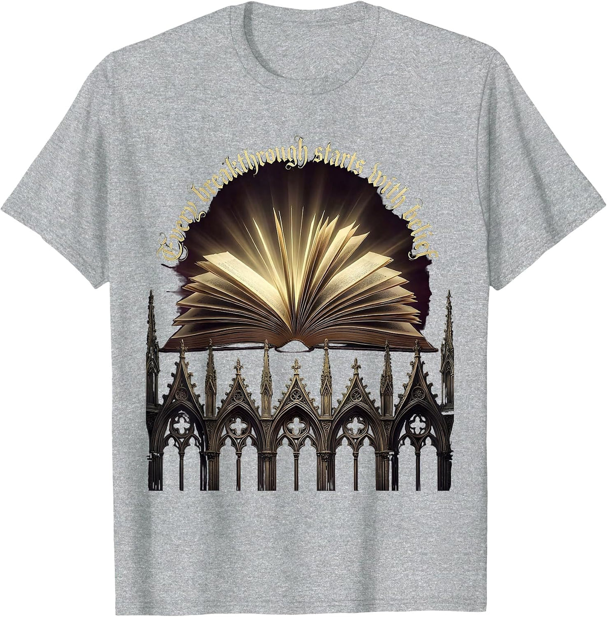 Men's Sped Teacher Every Breakthrough Starts With Belief T-Shirt - Heather Grey