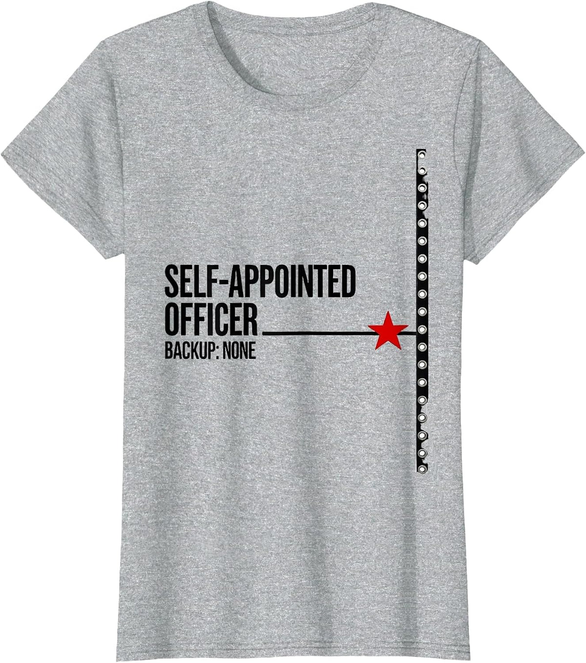 Self-Appointed Officer Backup None Funny Halloween Police T-Shirt - Heather Grey