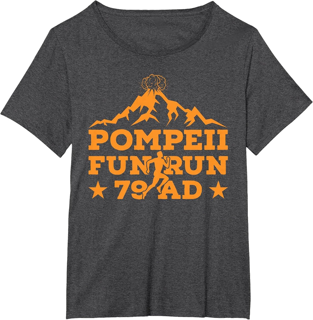 Pompeii Fun Run Geography Volcanologist Volcanology Apparel T-Shirt - Dark Heather Grey