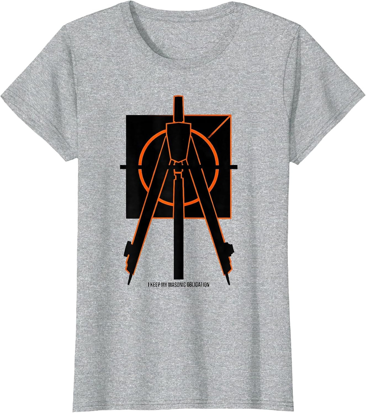 Women's I Keep My Masonic Obligation Brutalist Graphic Freemason T-Shirt - Heather Grey