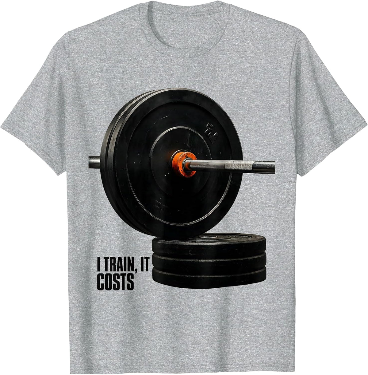 Men's I Train It Costs Funny Gym Workout Humor Weightlifting T-Shirt - Heather Grey