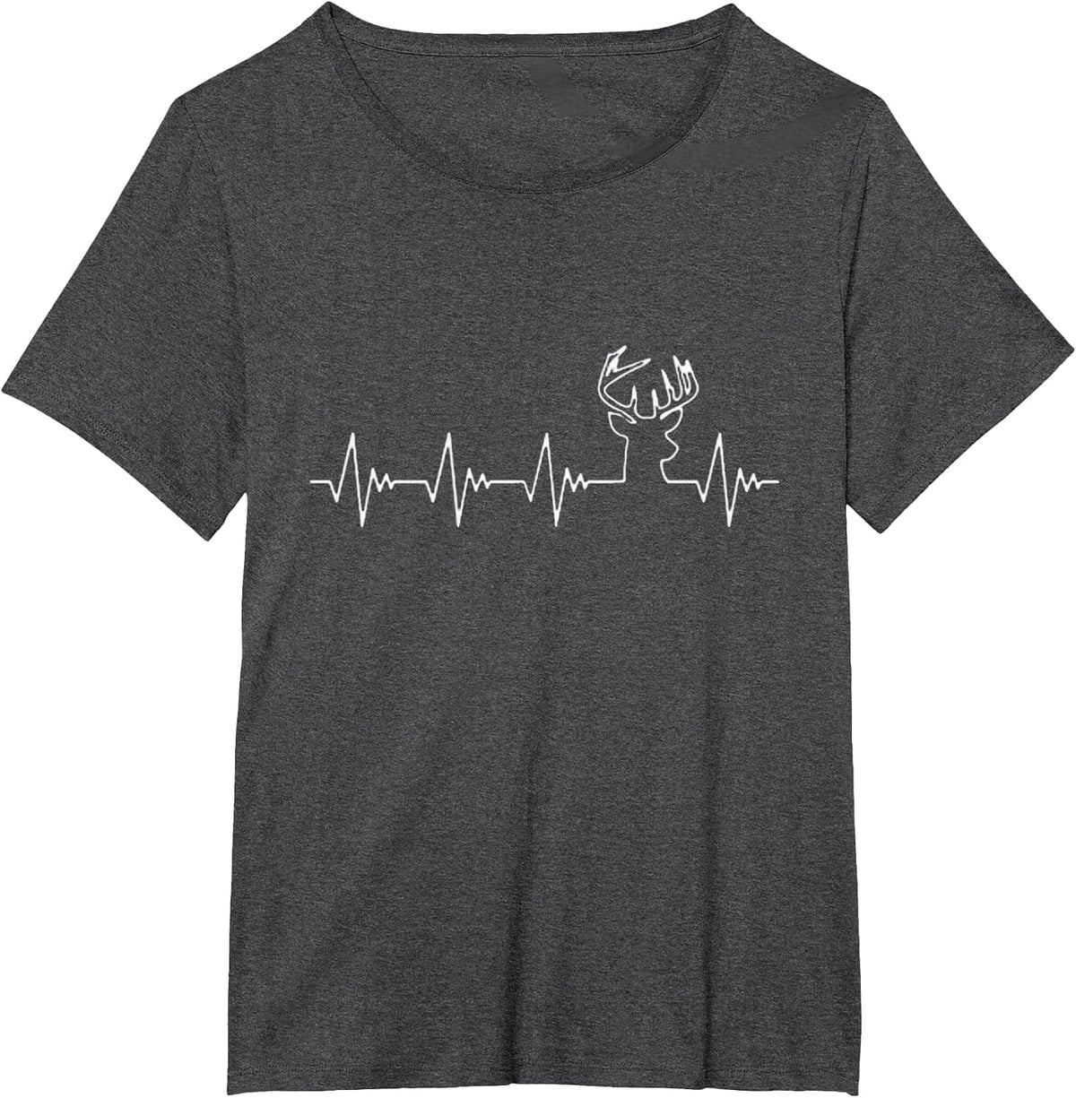 Deer Hunting Heartbeat T-Shirt T-Shirt - Dark Heather Grey