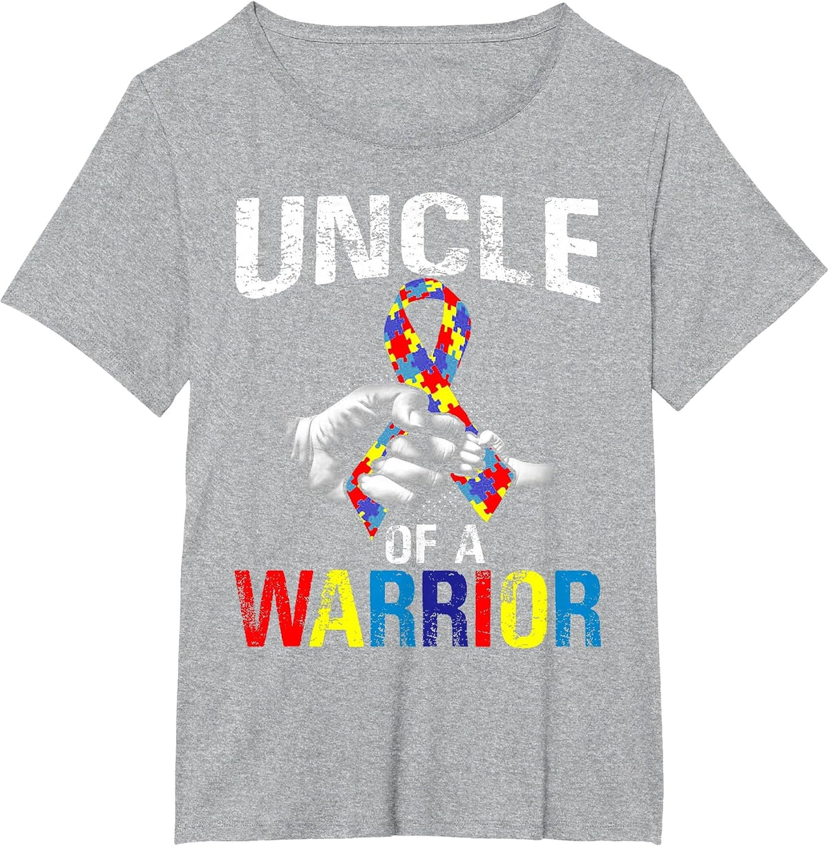 Uncle of A Warrior Autism Awareness T-Shirt - Heather Grey
