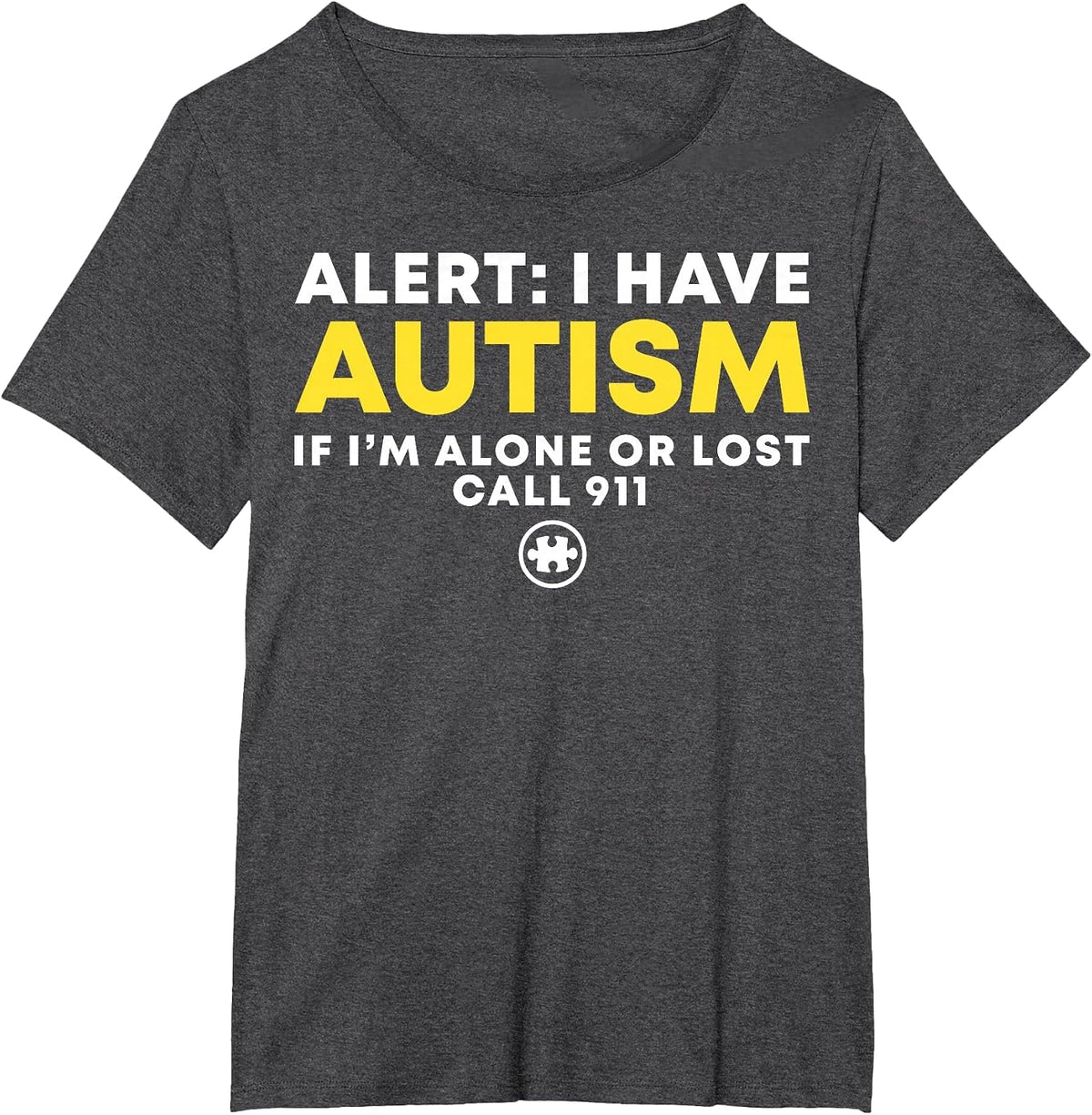 Kids Autism Awareness Shirts - I Have Autism Call 911 Shirt T-Shirt - Dark Heather Grey