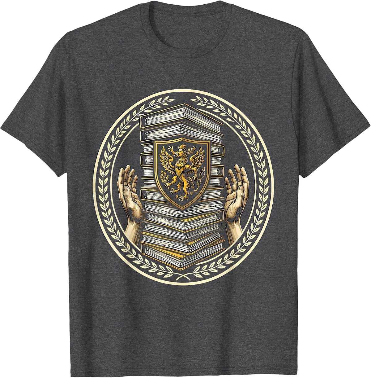 Men's Social Worker Overloaded Case Files Desk Graphic T-Shirt - Dark Heather Grey