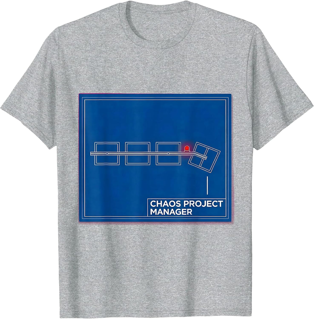 Men's Chaos Project Manager Funny Chaos Coordinator Novelty Humor T-Shirt - Heather Grey