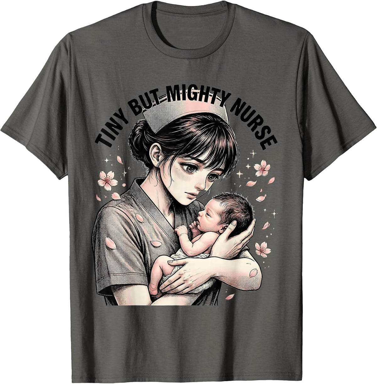 Men's Tiny But Mighty Nurse NICU Nurse Design T-Shirt - Asphalt Grey