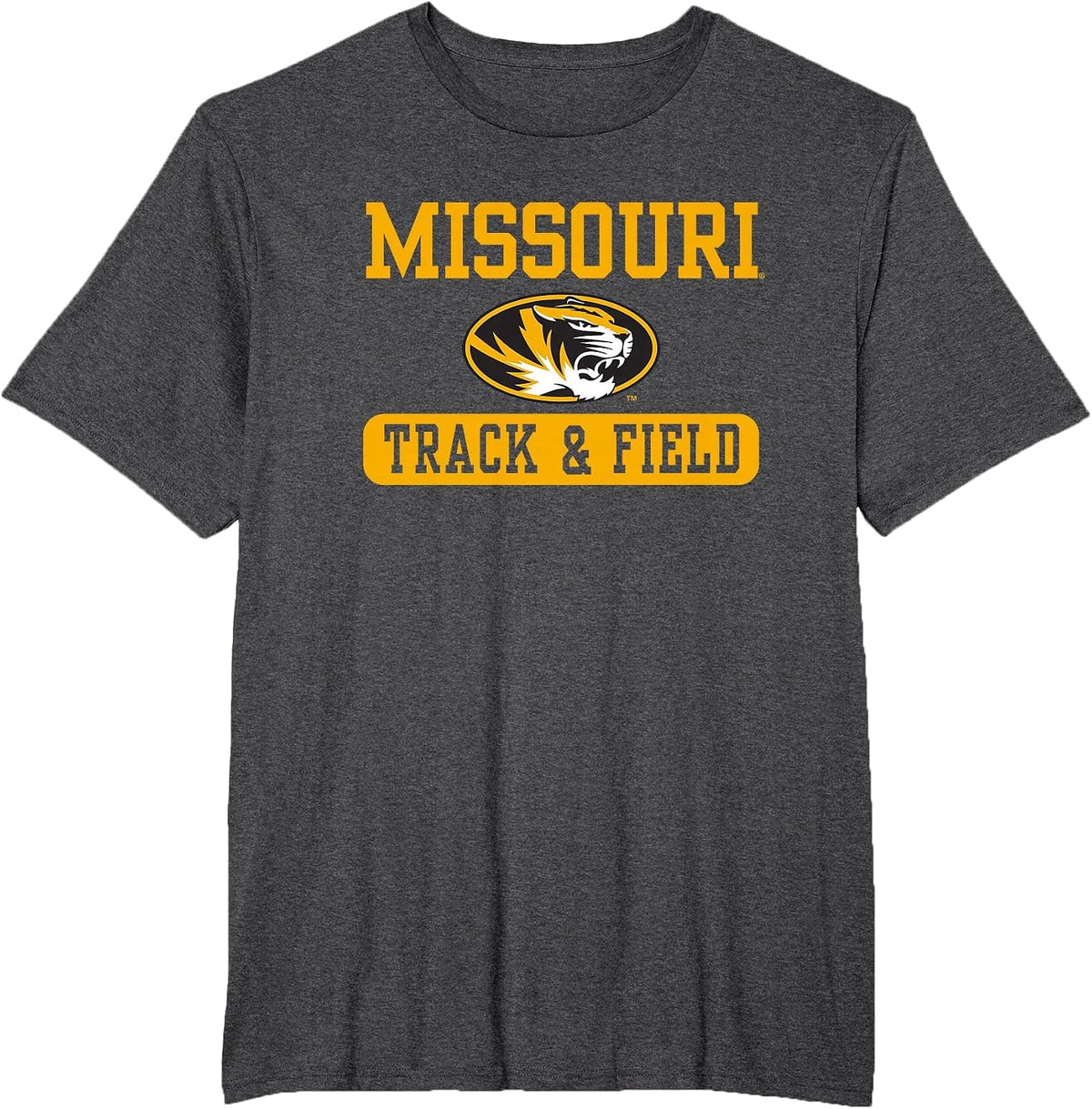 Missouri Tigers Track & Field Officially Licensed T-Shirt - Dark Heather Grey