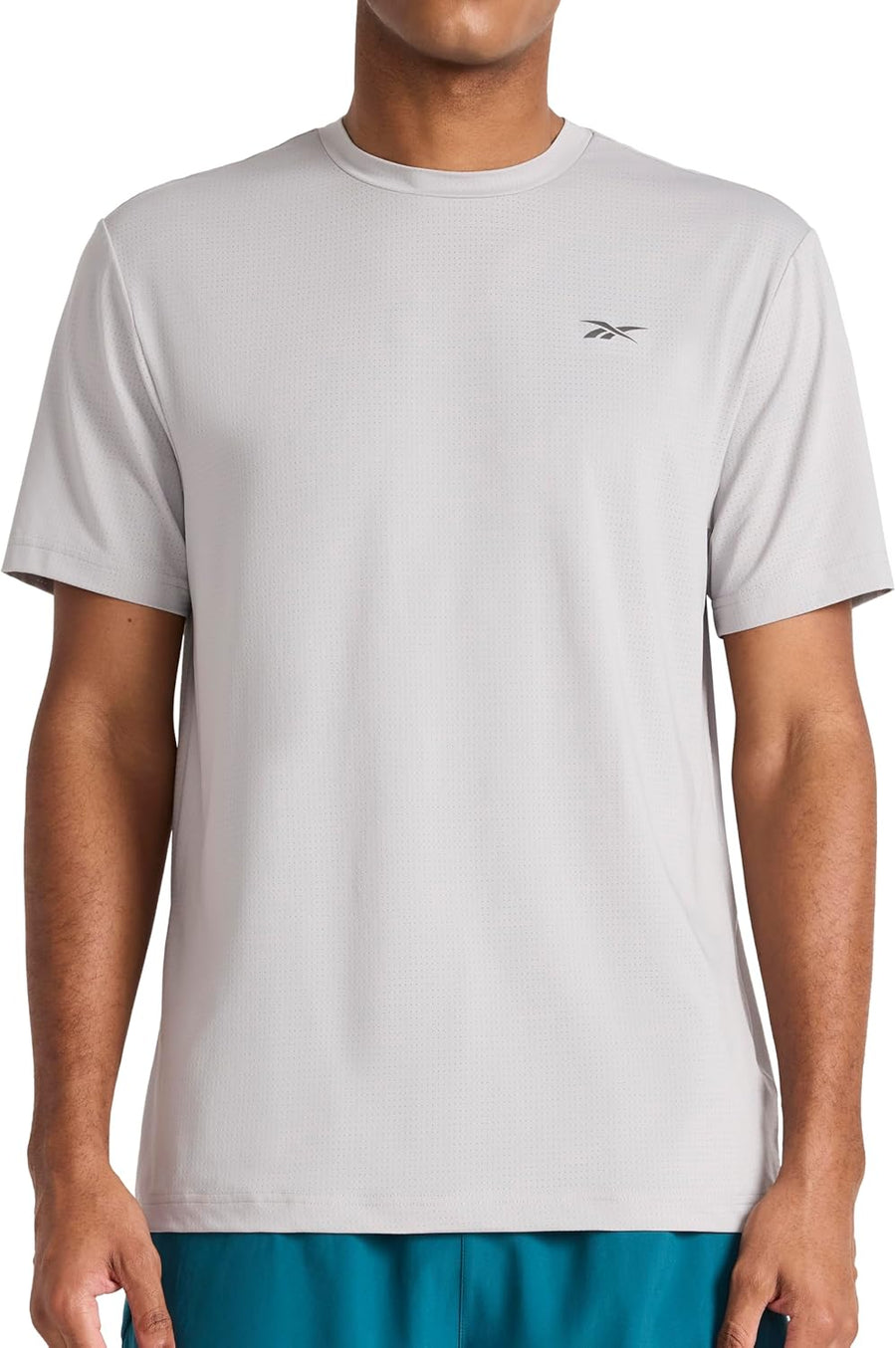 Reebok Men's Force Short Sleeve Crewneck T-Shirt, Standard Fit, Lightweight Super Stretch Poly Square Hole Mesh Fabric -
