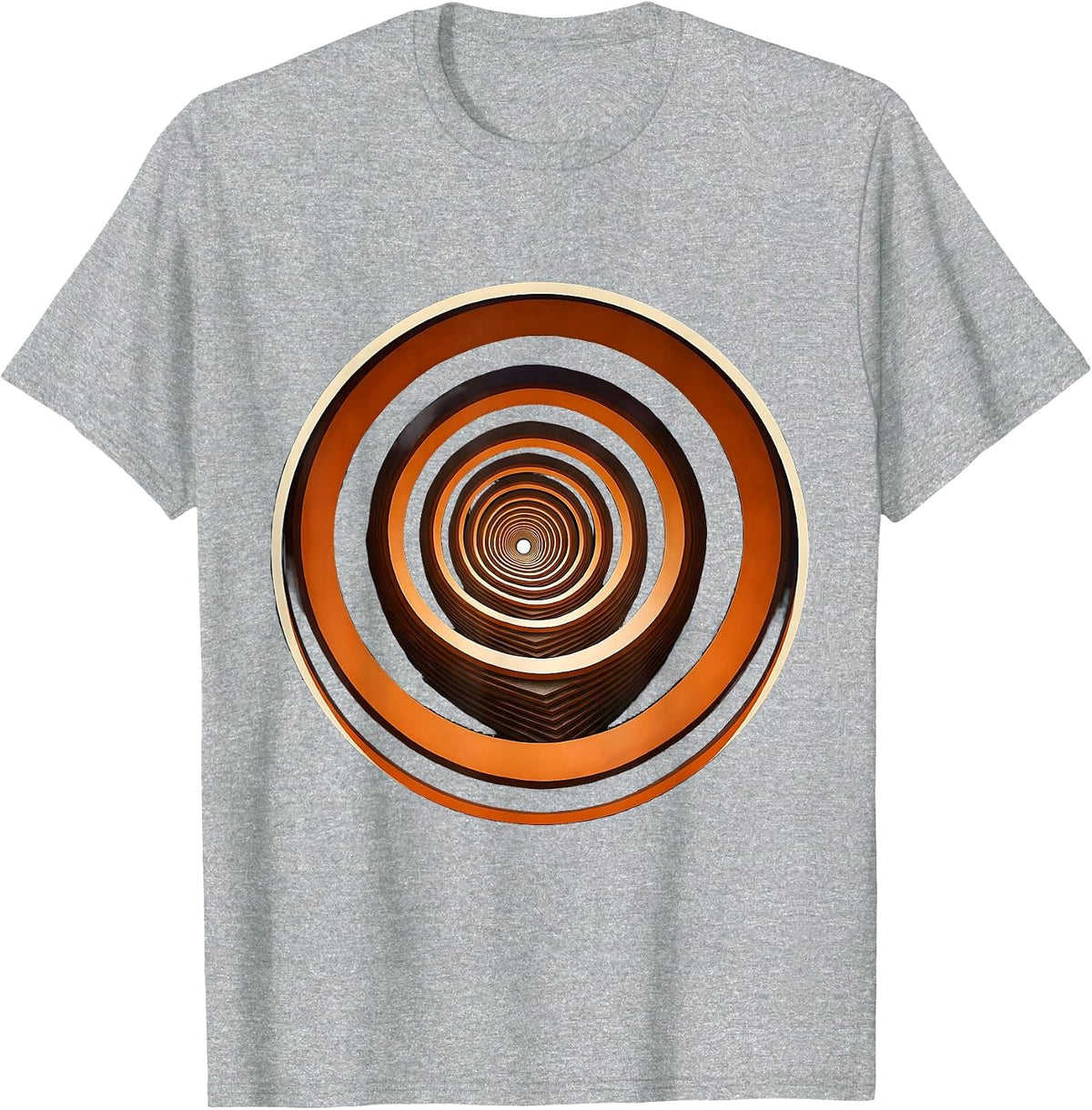 Men's Spiral Staircase Bottom Up Architecture Design T-Shirt - Heather Grey