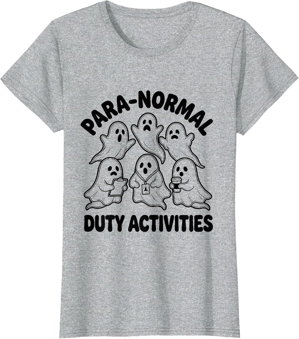 Para-Normal Duty Activities Ghost Sped Paraprofessional T-Shirt - Heather Grey